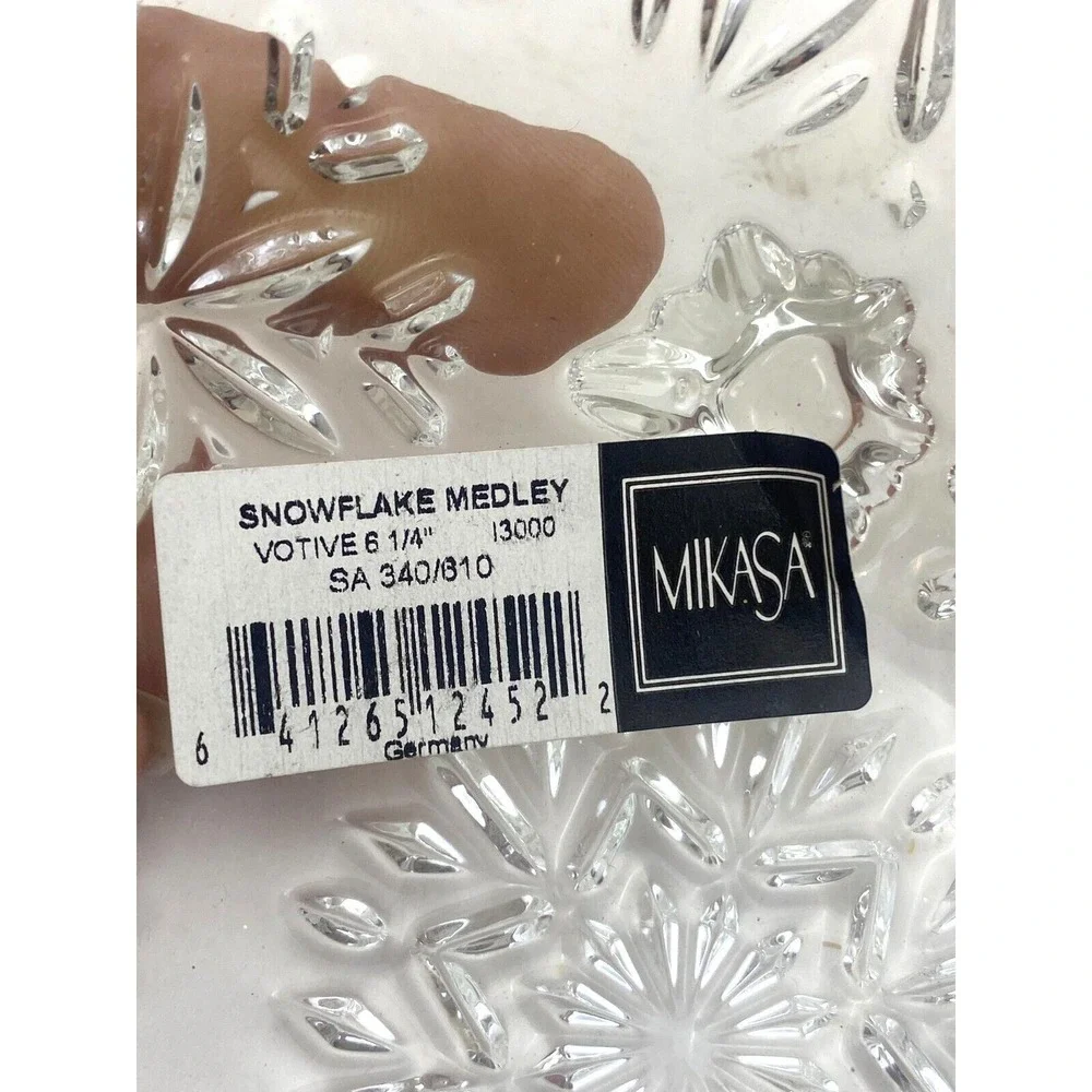 Mikasa Chrystal Snowflake Medley Votive 6 1/4